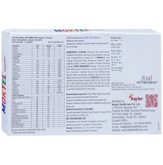 moktel woman softgel capsule 10's